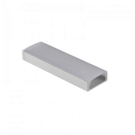 LED profiel 2m Aluminium 22x8mm zilver/zwart incl. PC cover