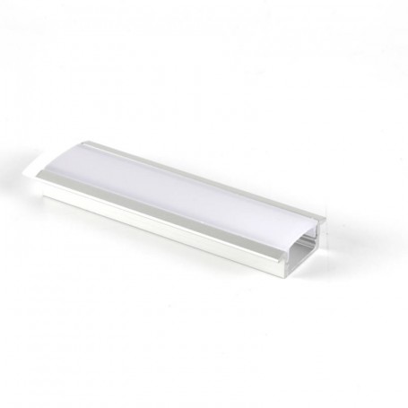 LED profiel Aluminium 25x8mm zilver/zwart incl. PC cover